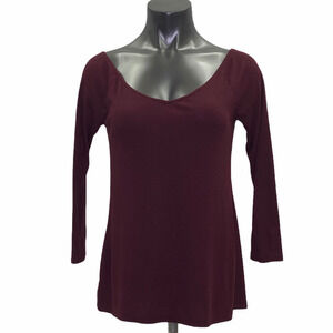 OLD Navy Long Sleeve Red Scoop Neck Knit Top Sz L